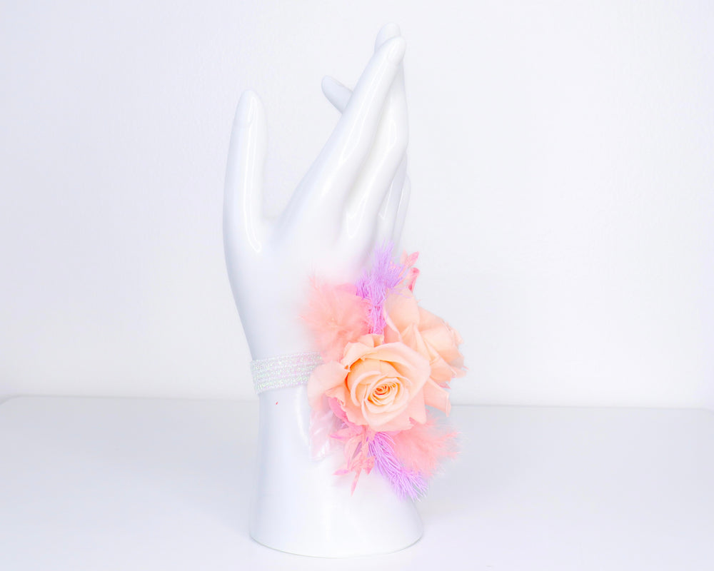 Peachy Lavender Wrist Corsage