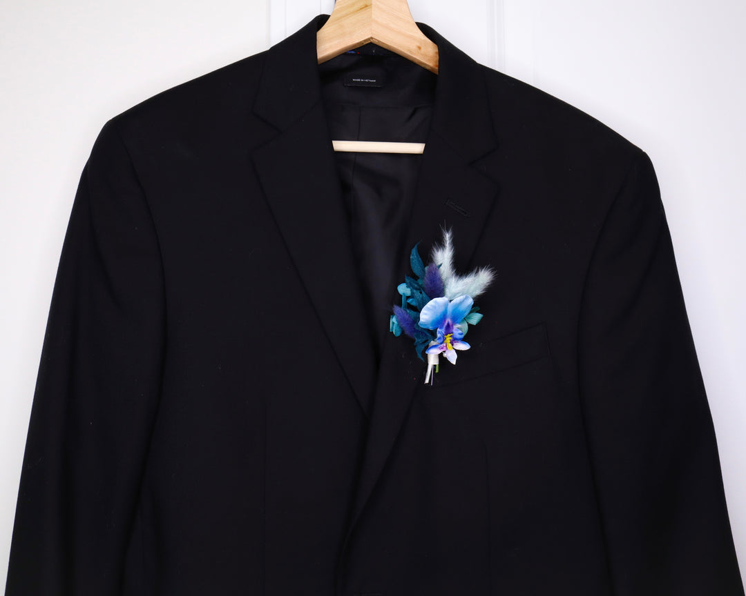 Blue Orchid Pin On Boutonnière