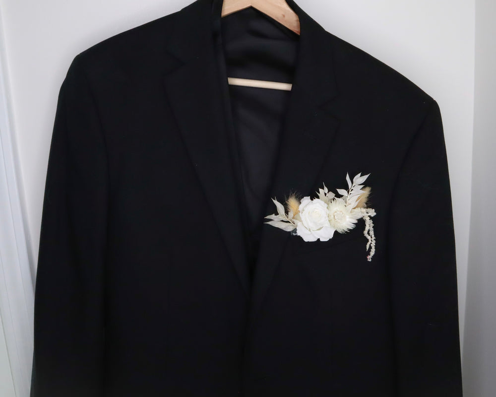 White Rose Pocket Boutonnière