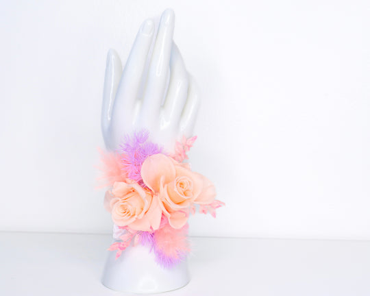 Peachy Lavender Wrist Corsage