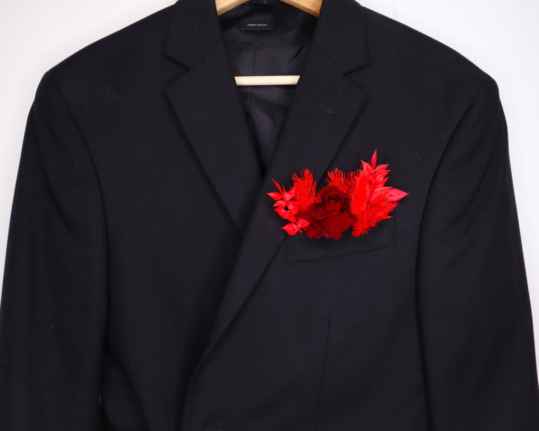 Red Rose Pocket Boutonnière