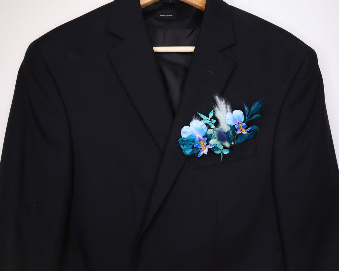 Blue Orchid Pocket Boutonnière