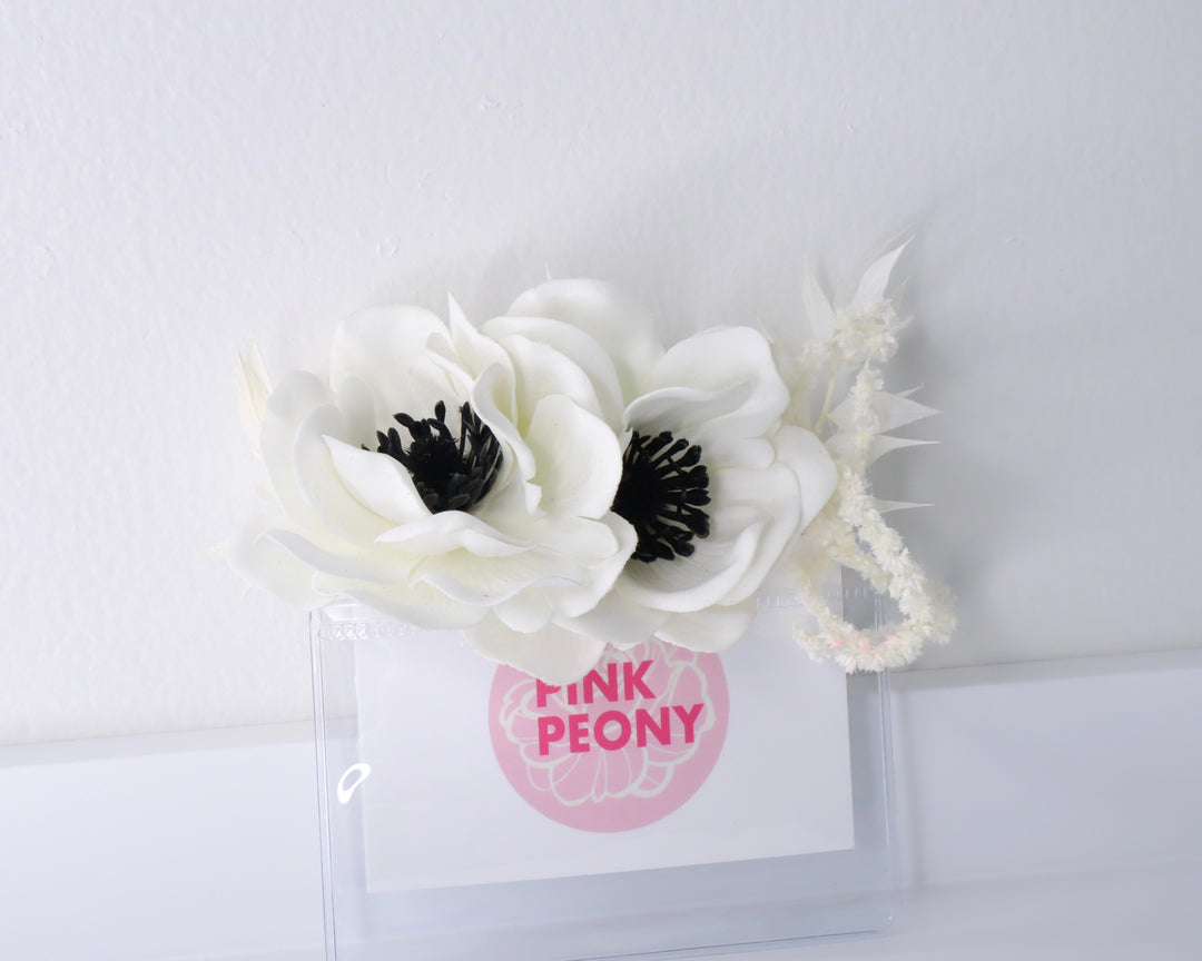 White Anemone Pocket Boutonnière