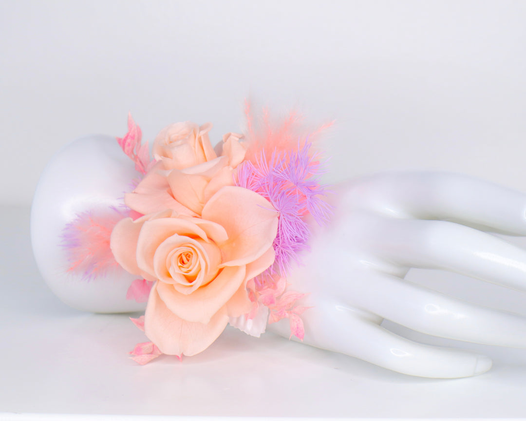 Peachy Lavender Wrist Corsage