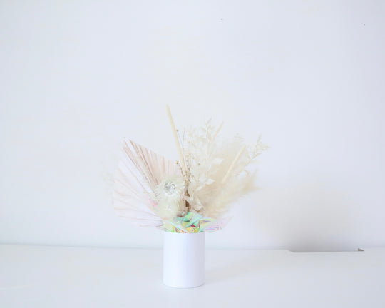 White Petite Dried Arrangement