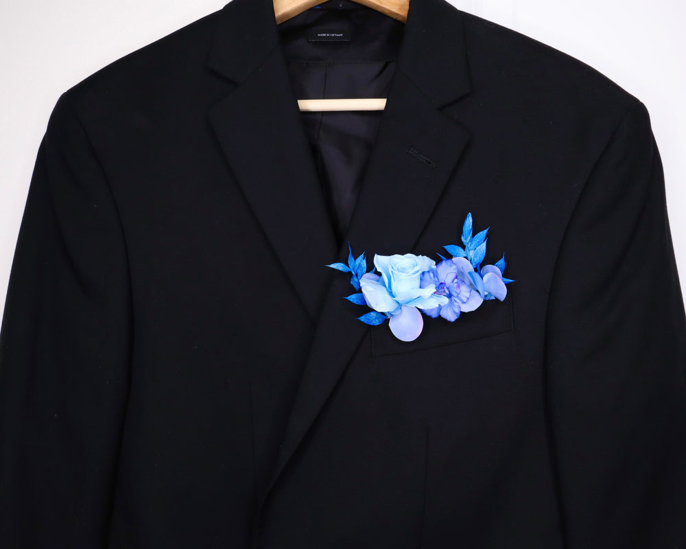 Blue Rose Pocket Boutonnière