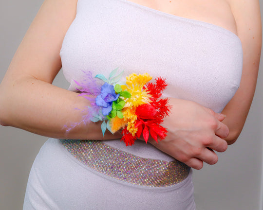 Rainbow Pride Wrist Corsage