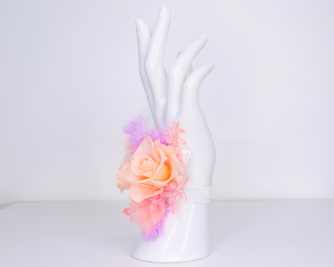 Peachy Lavender Wrist Corsage