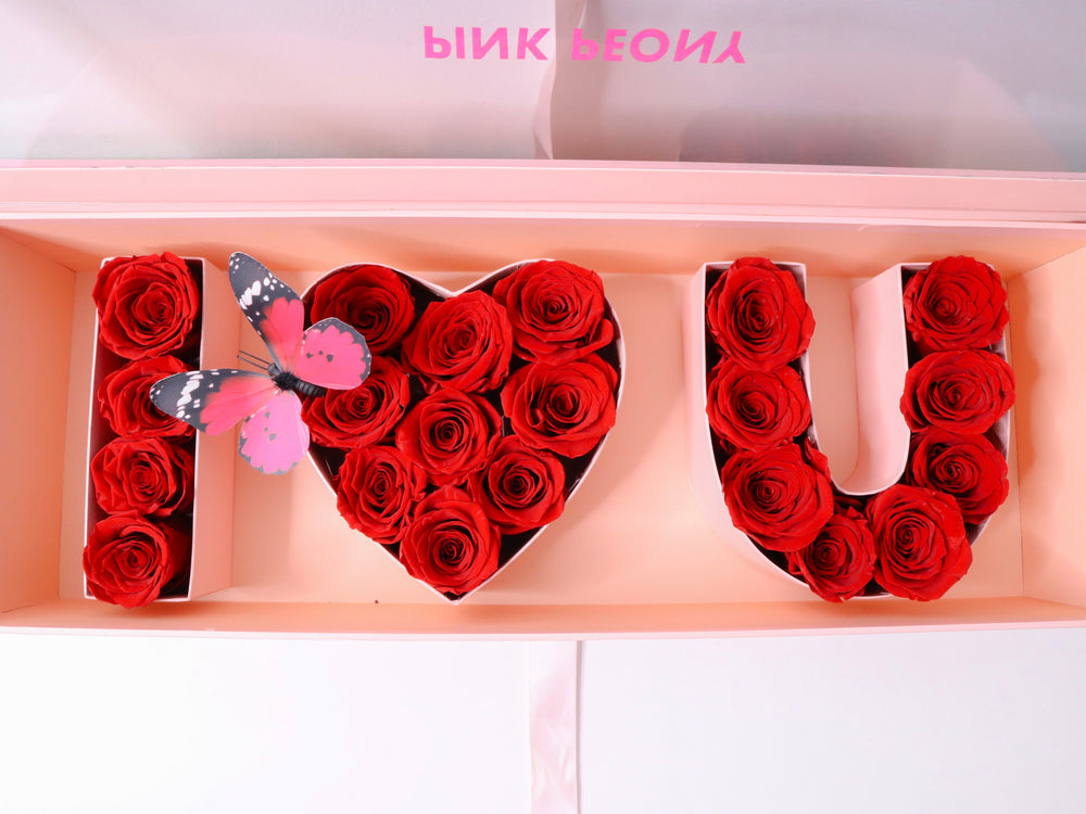 I <3 U Box - Preserved Red Roses